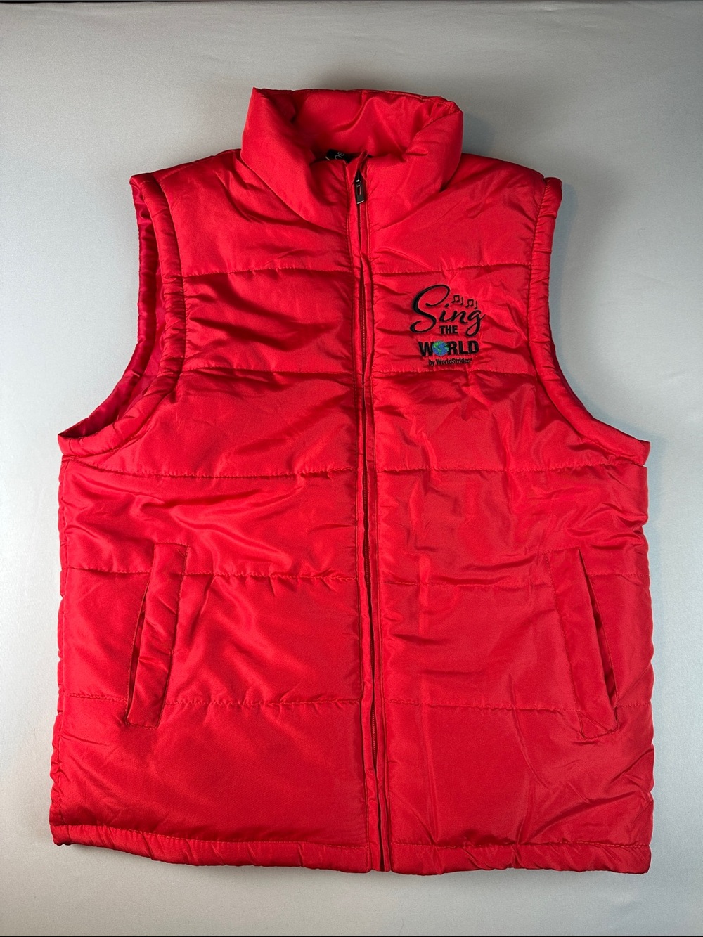 burnside Men’s Red Quilted Puffer Vest Sleeveless Mock Neck